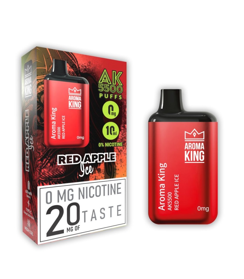Hookah AK 5500 Metallic Red Apple Ice - jednorazówka
